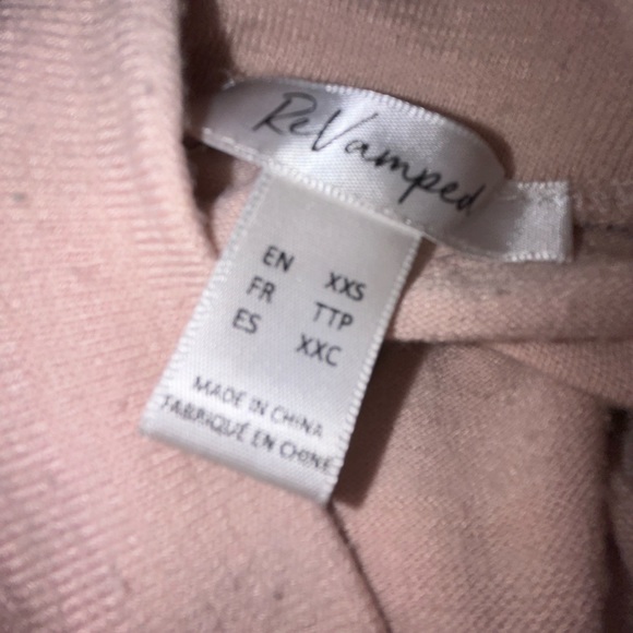 Women’s Size XXS Revamped Light Pink Mock Neck Short Sleeve T Shirt - Picture 2 of 2